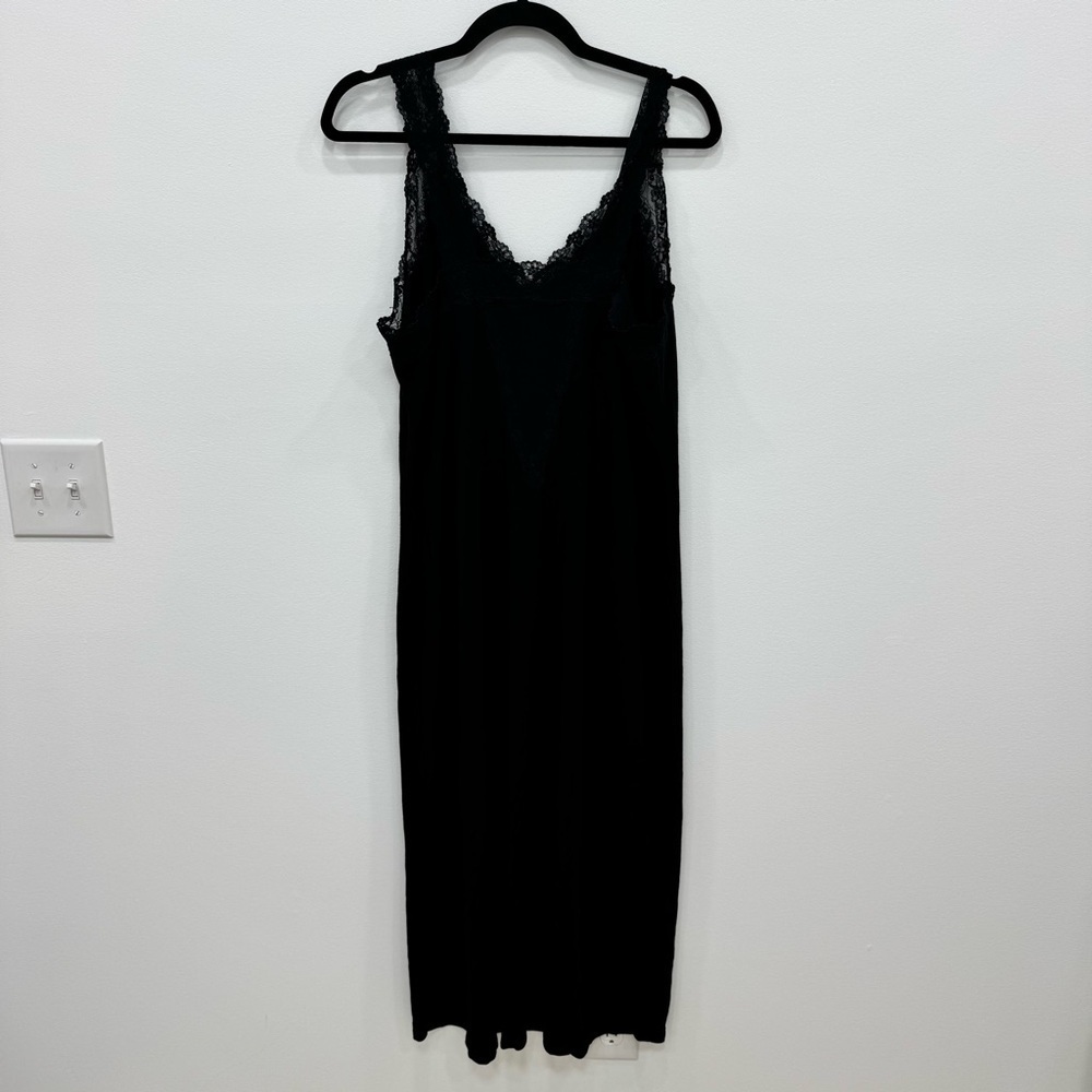 Peruvian Connection Black Nightgown with Lace and Sheer Back Detail Women's XL - Picture 3 of 9
